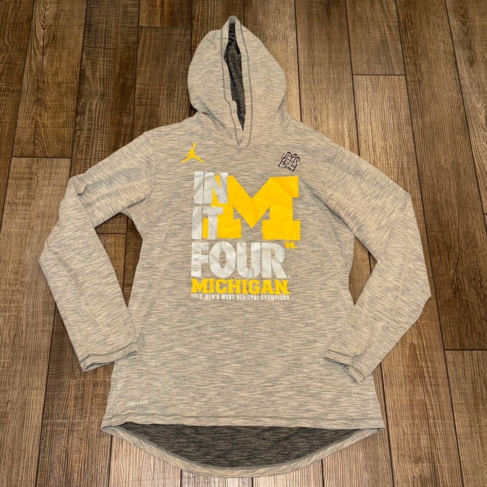 Jordan Michigan Wolverines 2018 Final Four Regional Champions Hoodie Grey Small